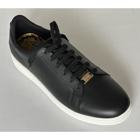 Versace Medusa Men's Black Leather Sneakers 10 US (43 Euro) 1016936 NIB - Picture 2 of 16